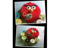 Angry Bird With 6 Cupcakes